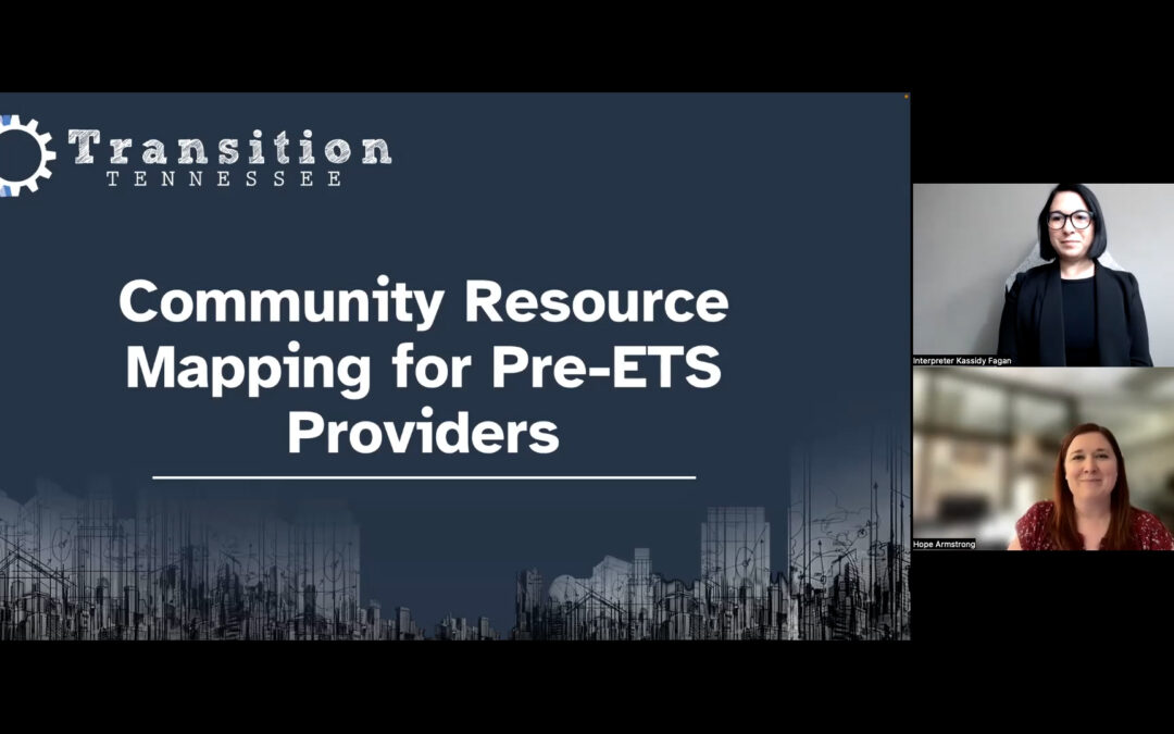 Community Resource Mapping for Pre-ETS Providers Training